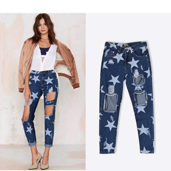 Lavinia Star Ripped Boyfriend Jeans - Image 2