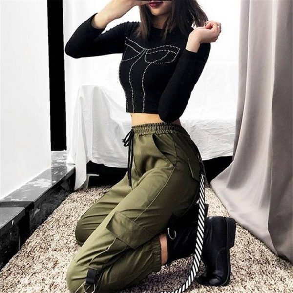 High Waist Cargo Pants Plus Sizes - Image 5