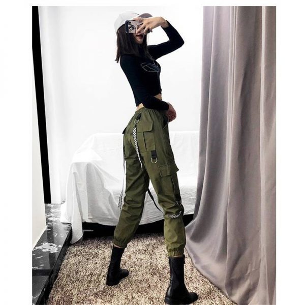 High Waist Cargo Pants Plus Sizes - Image 3